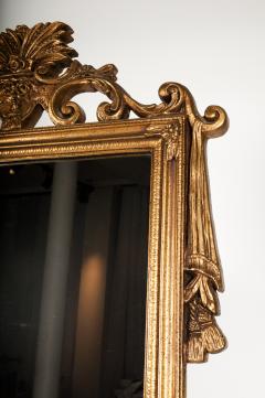 Antique Wood Frame Gilt Hanging Wall Mirror - 309037