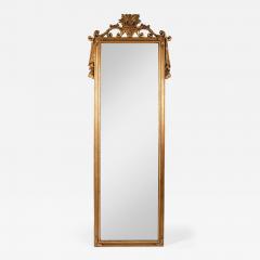 Antique Wood Frame Gilt Hanging Wall Mirror - 312963