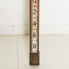 Antique Wood Ruler Adjustable Extension Patinated Metal Hinges Easy to Read - 1664156