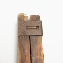 Antique Wood Ruler Adjustable Extension Patinated Metal Hinges Easy to Read - 1664157
