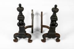 Antique Wrought Iron Andirons - 235525