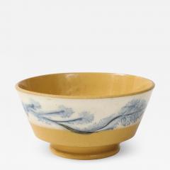 Antique Yellowware Mochaware Bowl - 4439673