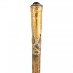 Antique amethyst and pearl inlaid walking stick - 4039326