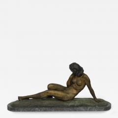 Antique bronze sculpture reclining woman - 4151660