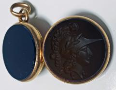 Antique double locket seal fob C 1880 - 2090523