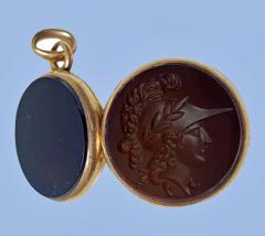 Antique double locket seal fob C 1880 - 2090530