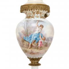 Antique gilt bronze and Sevres style porcelain floor standing lamp - 2329378