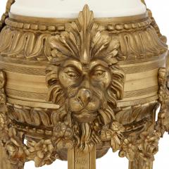 Antique gilt bronze and Sevres style porcelain floor standing lamp - 2329433