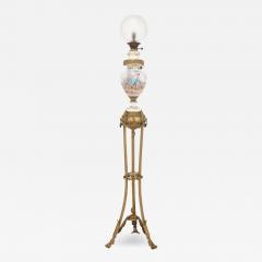 Antique gilt bronze and Sevres style porcelain floor standing lamp - 2332582