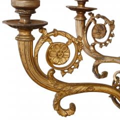 Antique gilt bronze and opaline glass chandelier - 1548900