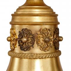 Antique gilt bronze and opaline glass chandelier - 1548902