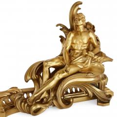 Antique gilt bronze fireplace surround fender - 1451628