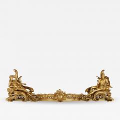 Antique gilt bronze fireplace surround fender - 1453430