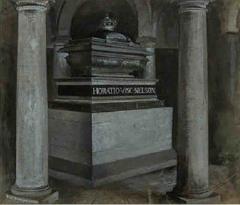 Antique gouache of Nelsons tomb - 1091690