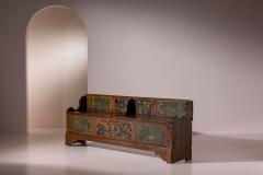Antique hand painted bench with storage Italy late 19th century - 4346818