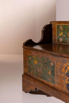 Antique hand painted bench with storage Italy late 19th century - 4346821