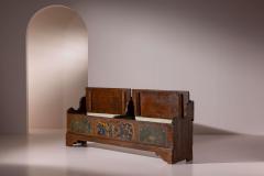 Antique hand painted bench with storage Italy late 19th century - 4346836