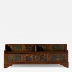 Antique hand painted bench with storage Italy late 19th century - 4351607