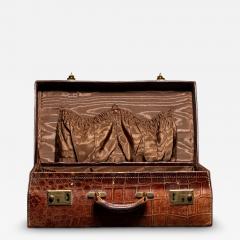 Antique handmade Crocodile travel overnight Suitcase - 4269479