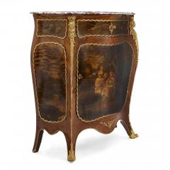 Antique kingwood gilt bronze and vernis Martin side cabinet - 4121749