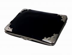 Antique large Silver and leather wallet purse holder London 1907 - 2456567