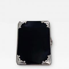 Antique large Silver and leather wallet purse holder London 1907 - 2460066