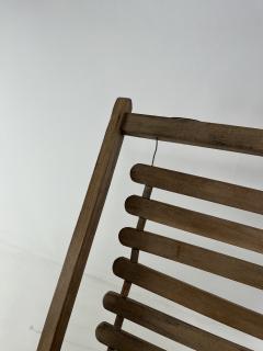 Antique oak wooden transat chair - 4249502