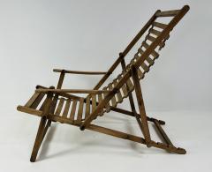 Antique oak wooden transat chair - 4249513