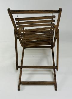 Antique oak wooden transat chair - 4249623