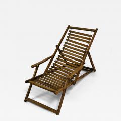 Antique oak wooden transat chair - 4250053