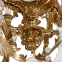 Antique ormolu and cut glass Rococo style chandelier - 3457252