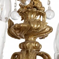 Antique ormolu and cut glass Rococo style chandelier - 3457254