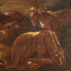 Antique painting landscape with goats from 17th century - 4148749