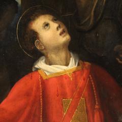 Antique painting on panel from the 17th century The Martyrdom of Saint Stephen - 4204412