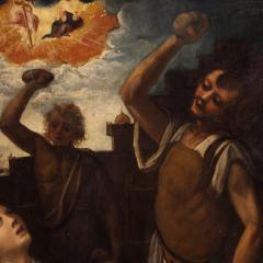 Antique painting on panel from the 17th century The Martyrdom of Saint Stephen - 4204414