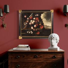 Antique painting still life with flowers from 18th century - 4049357