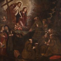 Antique religious Spanish painting oil on canvas from the 18th century - 4196893