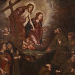 Antique religious Spanish painting oil on canvas from the 18th century - 4196894