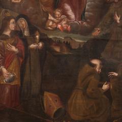Antique religious Spanish painting oil on canvas from the 18th century - 4196899