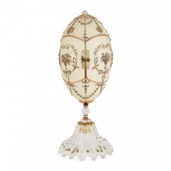 Antique semi precious stone and silver gilt egg model - 3568752