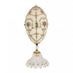 Antique semi precious stone and silver gilt egg model - 3568755