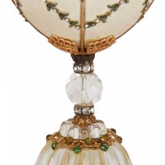 Antique semi precious stone and silver gilt egg model - 3568757