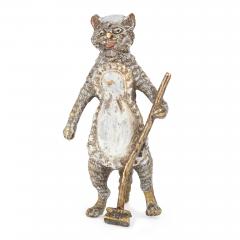 Antique set of Viennese cold painted bronze cats - 3596808