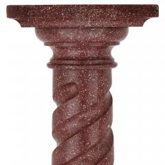 Antique simulated porphyry scagliola pedestal - 3943014