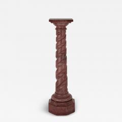 Antique simulated porphyry scagliola pedestal - 3944646