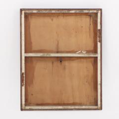 Antique steel lock mechanism mounted on a wooden board  - 4293230