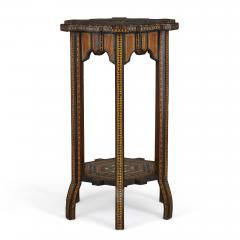 Antique traditional Syrian geometrical marquetry side table - 2676523