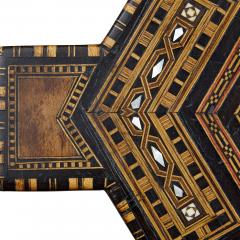 Antique traditional Syrian geometrical marquetry side table - 2676533