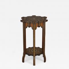 Antique traditional Syrian geometrical marquetry side table - 2678505