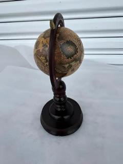 Antique vintage terrestrial globe wooden base stand - 4046402